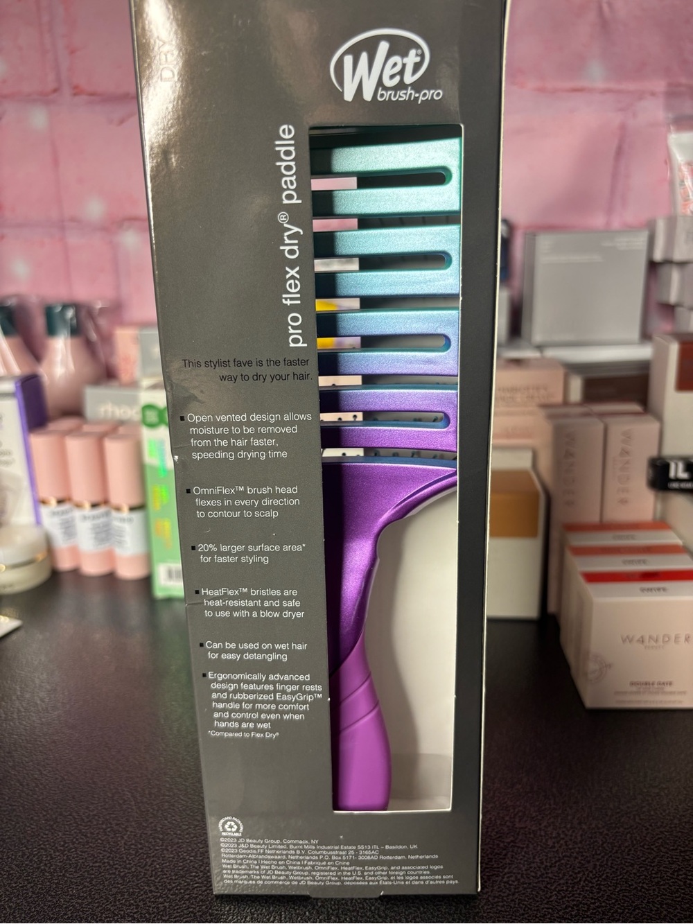 Wet Brush Pro Flex Dry Paddle Brush — Purple with Teal Accents - Picture 2 of 2